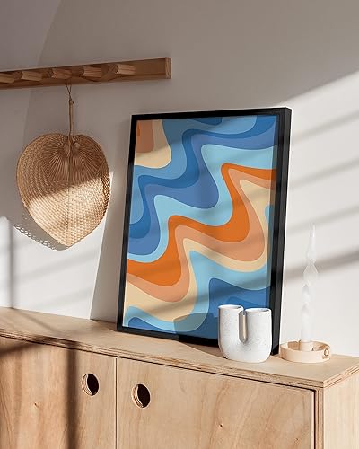 Miniatura 5 de HAUS AND HUES Arte de pared con imagen de playa arte abstracto con vibraciones tropicales de playa, perfecto para iluminar tu espacio (marco negro,