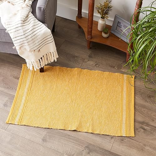 Miniatura 2 de DII Hilo reciclado abigarrado Modern Edge Stripe, 2x3', oro miel