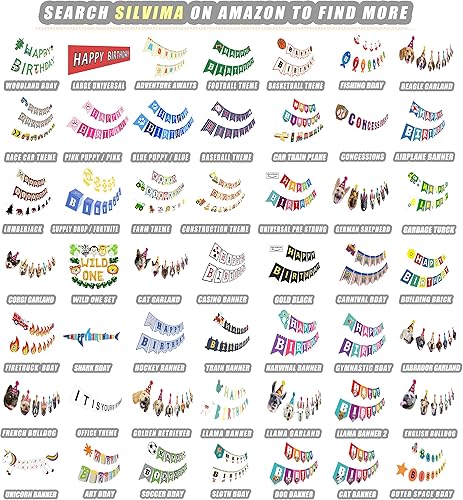 Miniatura 4 de Silvima - Letrero para fiesta de cumpleaños Happy Birthday #5.