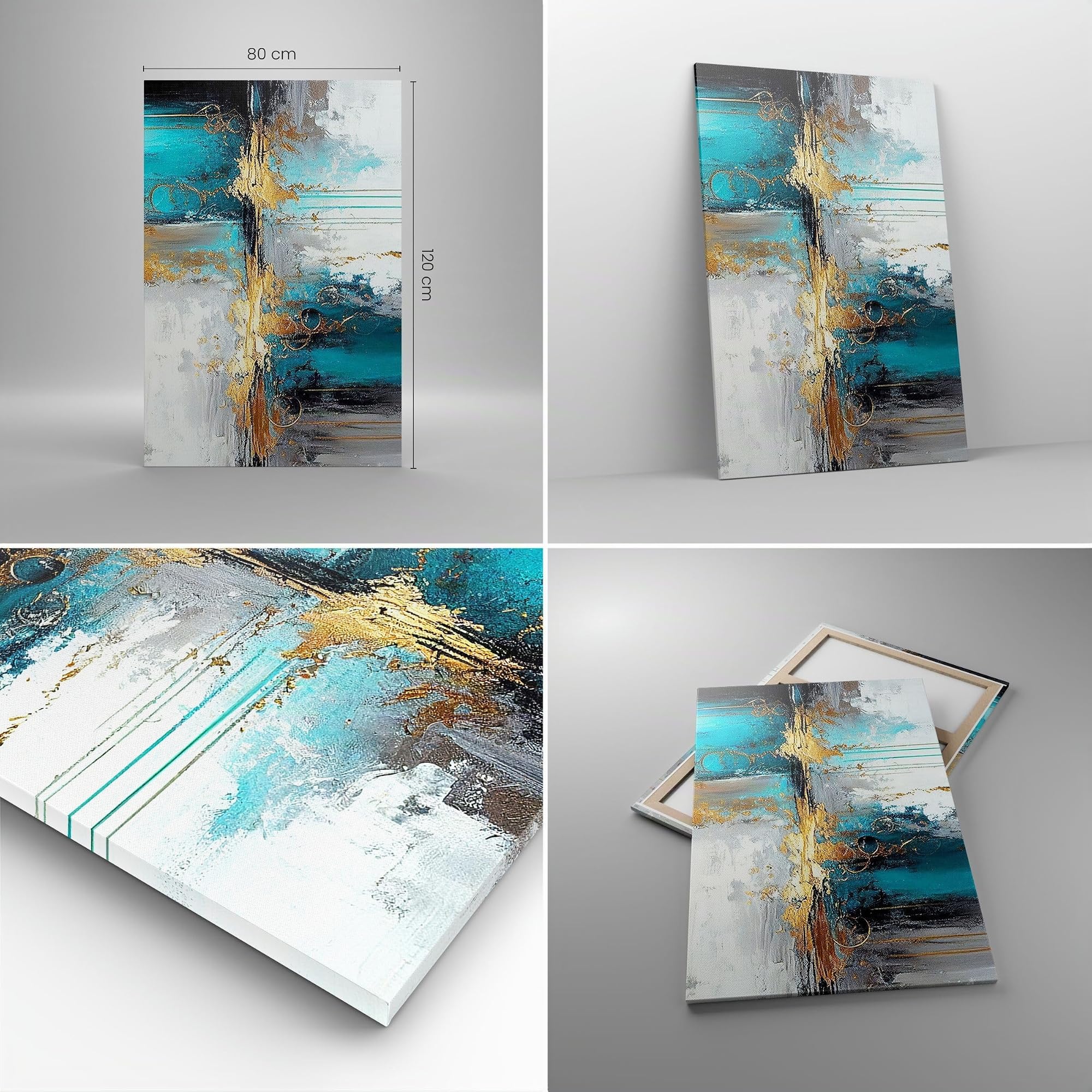 ARTTOR Lienzo Decorativo 80x120 cm Moderno Vertical Abstracto Arte - 5774 | Decoración Hola Cuadro sobre Lienzo Grande Arte mural Decoración del Hogar Salón Dormitorio Cocina Cuadros de Pared