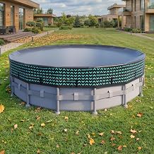 POOLHACKER 15 FT Round Pool Cover 420D Swimming Pool Cover for Above Ground Pools, Solar Pool Cover with Steel Cable & Pulley Tightening, Windproof and UV Resistant