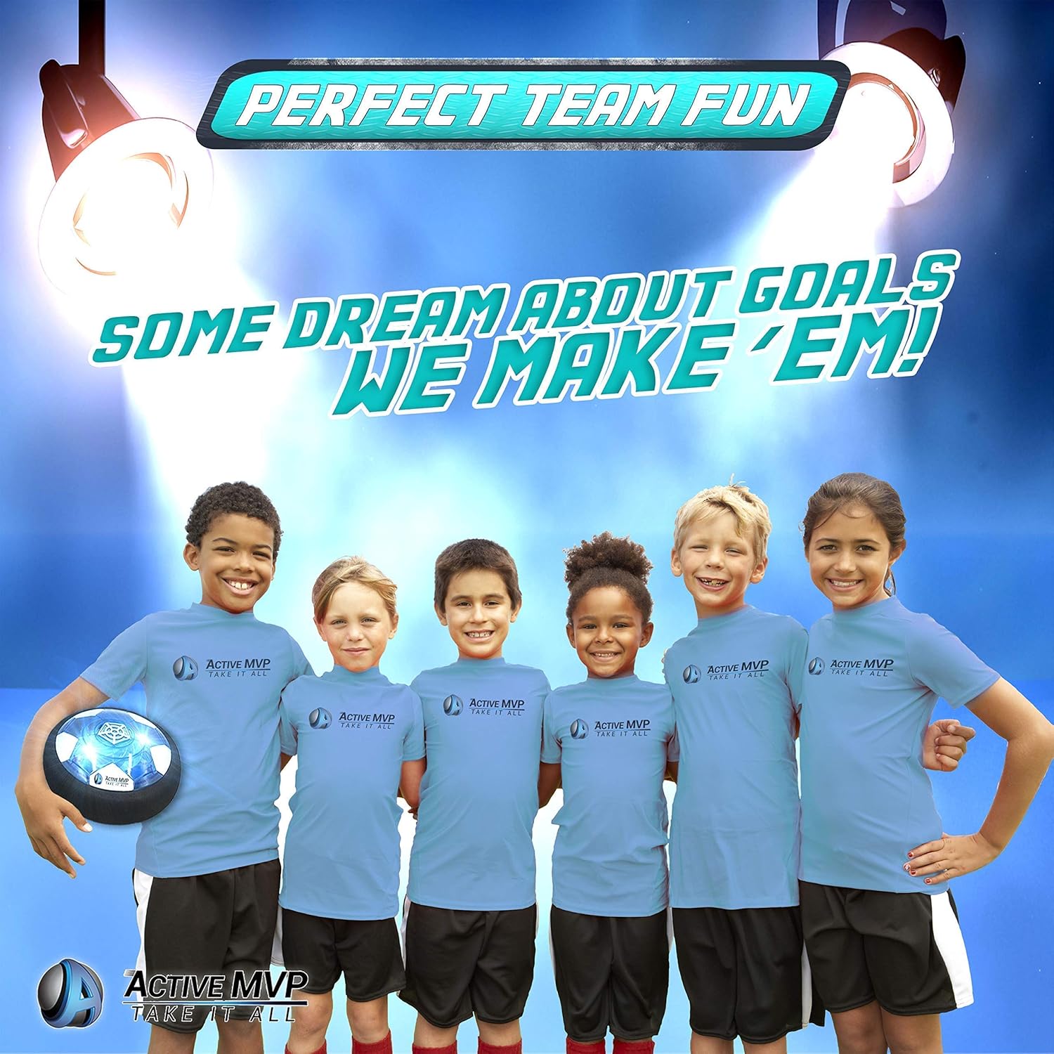 2 Hover Balls Bundle Offer ActiveMVP Hover Soccer Ball Set with 2 Goals Rechargeable - Indoor LED Light Up Floating Soccer Game Including Inflatable Ball for Toddlers Boys Girls (No AA battery needed) : Toys & Games