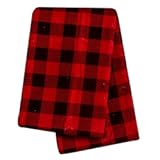 Brown and Red Buffalo Check Deluxe Flannel Swaddle Blanket - Buffalo Check Cotton&comma; Red and Brown&comma; 48 in x 48 in