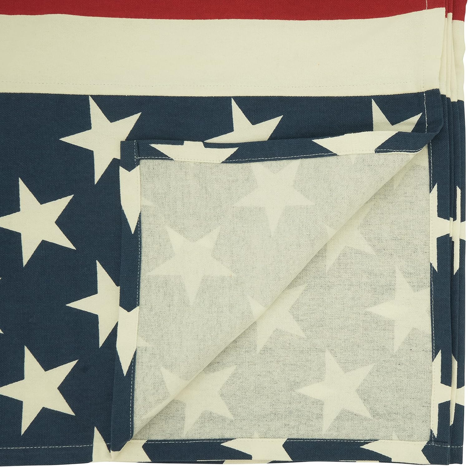 SARO LIFESTYLE American Flag Tablecloth – Patriotic Stars & Stripes Table Linen for Memorial Day, Fourth of July & Everyday Entertaining, Multi, 65"x104"