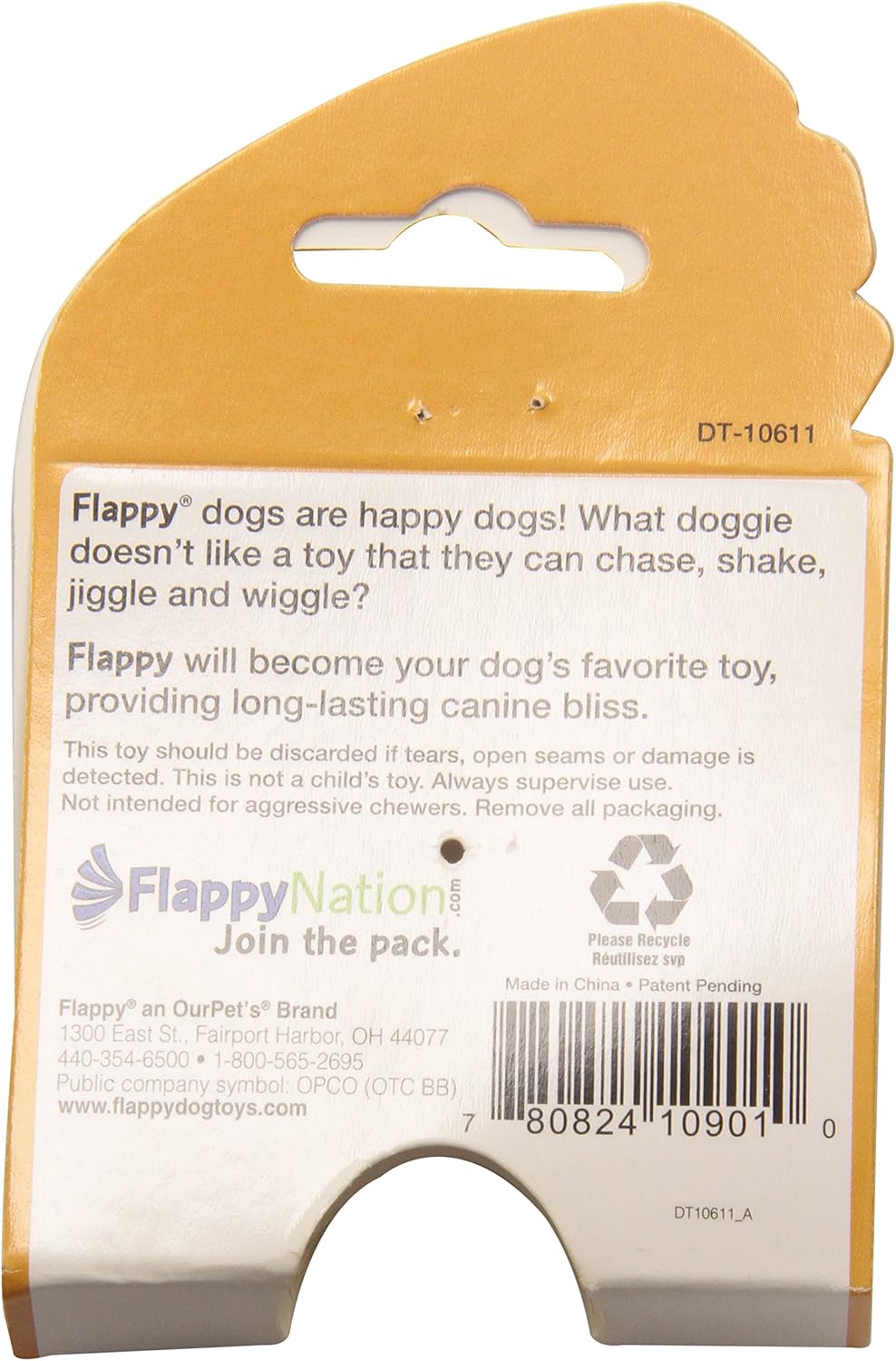 OurPets Flappy Rubbery Dog Toy, Medium