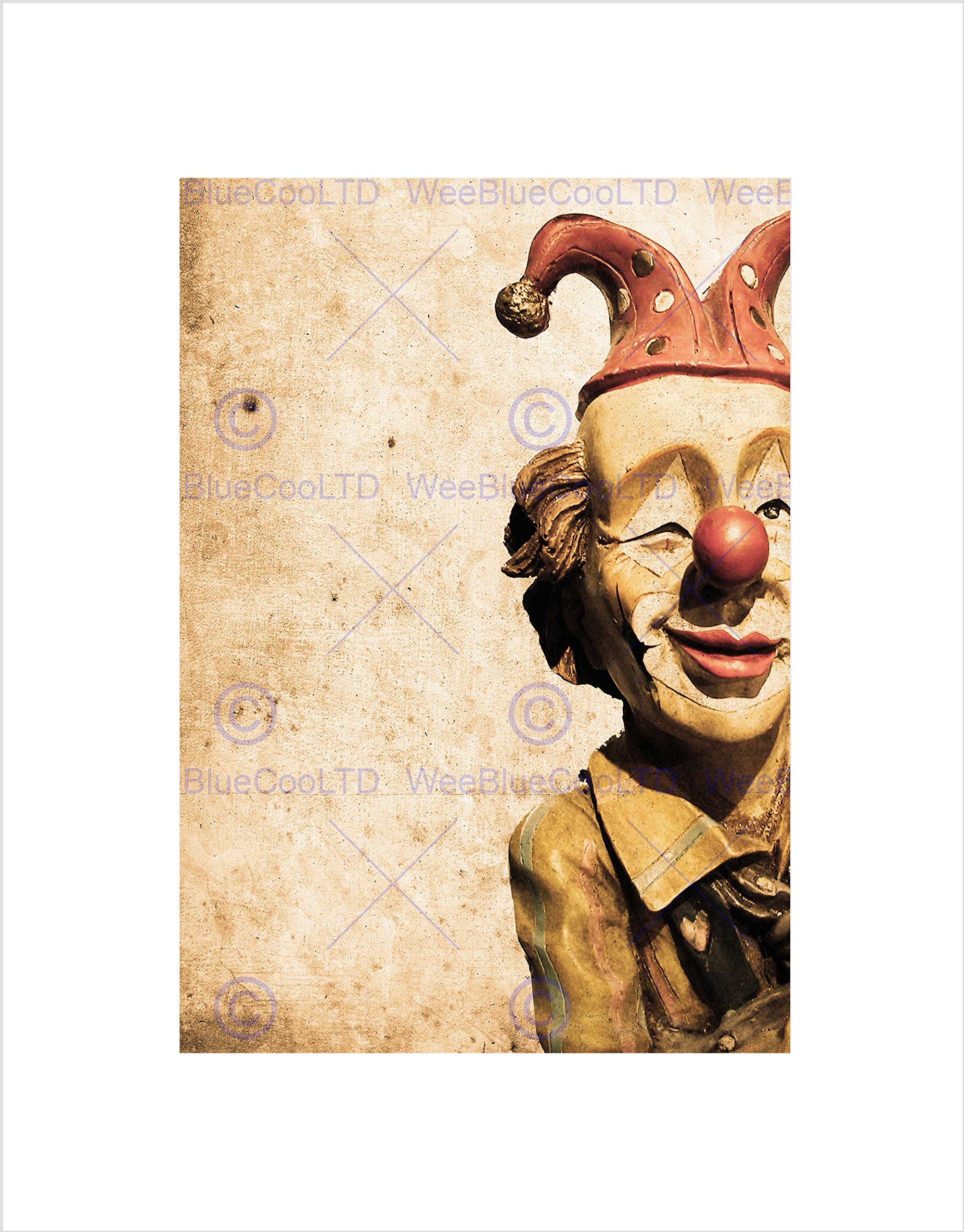 Wee Blue Coo Old Vintage Clown Model Doll Circus Art Picture Wall Art Print