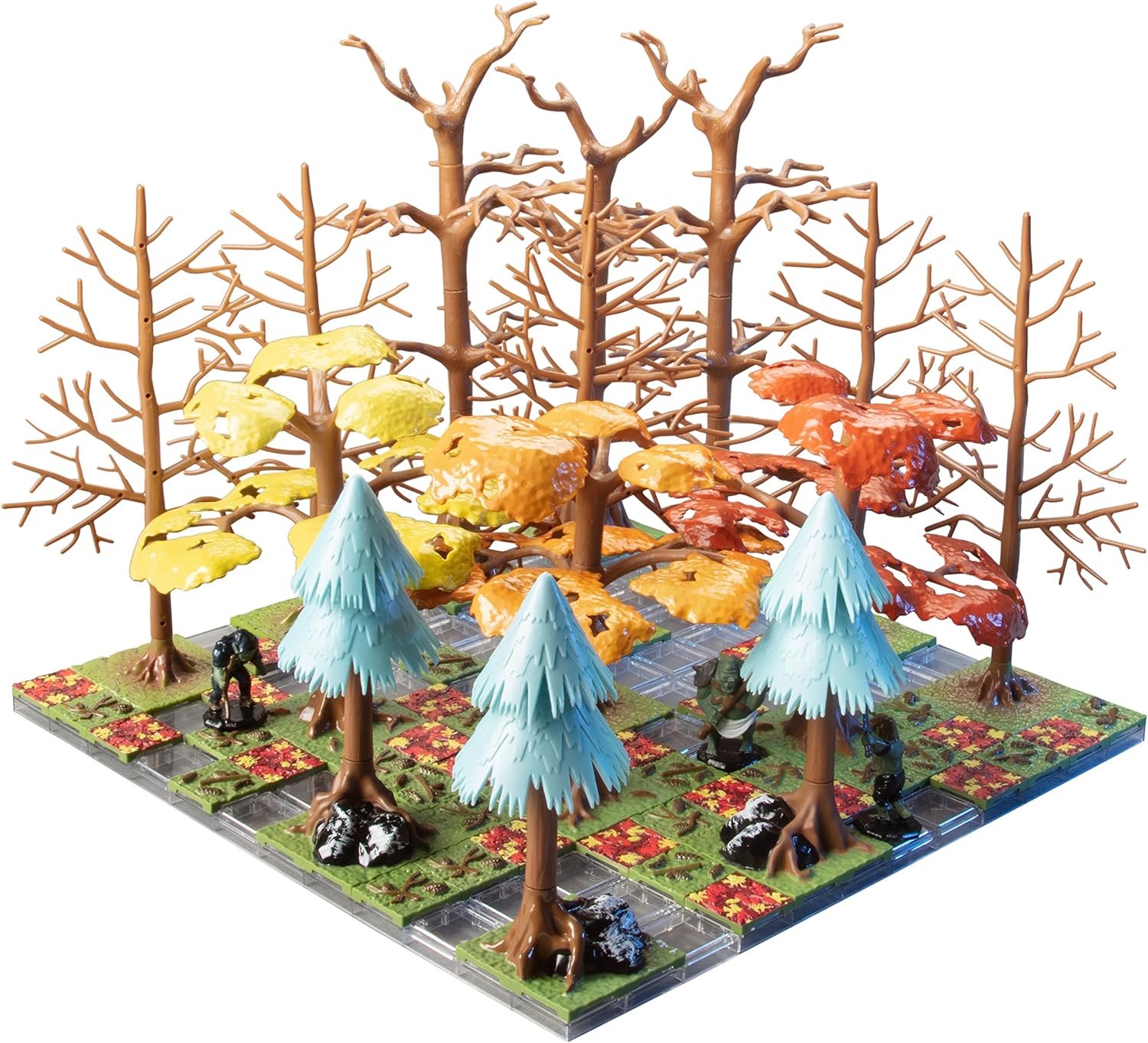 Monster Adventure Terrain 3D Interchangeable Builder System - 91pc Painted Fall Forest Set w Base - Build Modular Worlds in a Snap & Elevate Your Campaign - Compatible with DND Dungeons & Dragons
