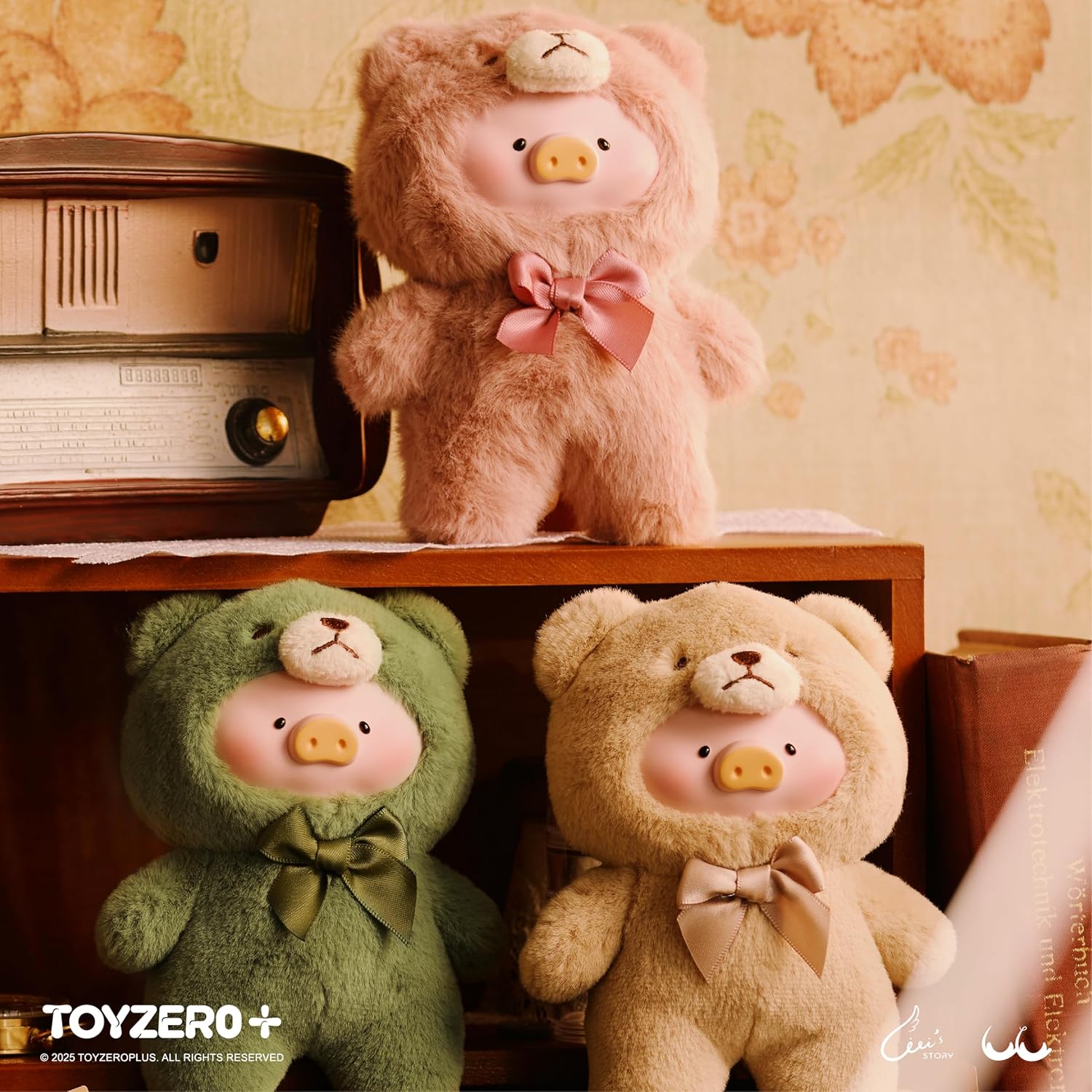 TOYZERO+ Lulu The Piggy Blind Box-6PCS Vintage Teddy Shop Series Plush Keychain Blind Boxes Figures Vinyl Face Cute Stuffed Animals Mystery Box Collectible Toy Home Decoration Birthday Gift, Whole Set - Image 6