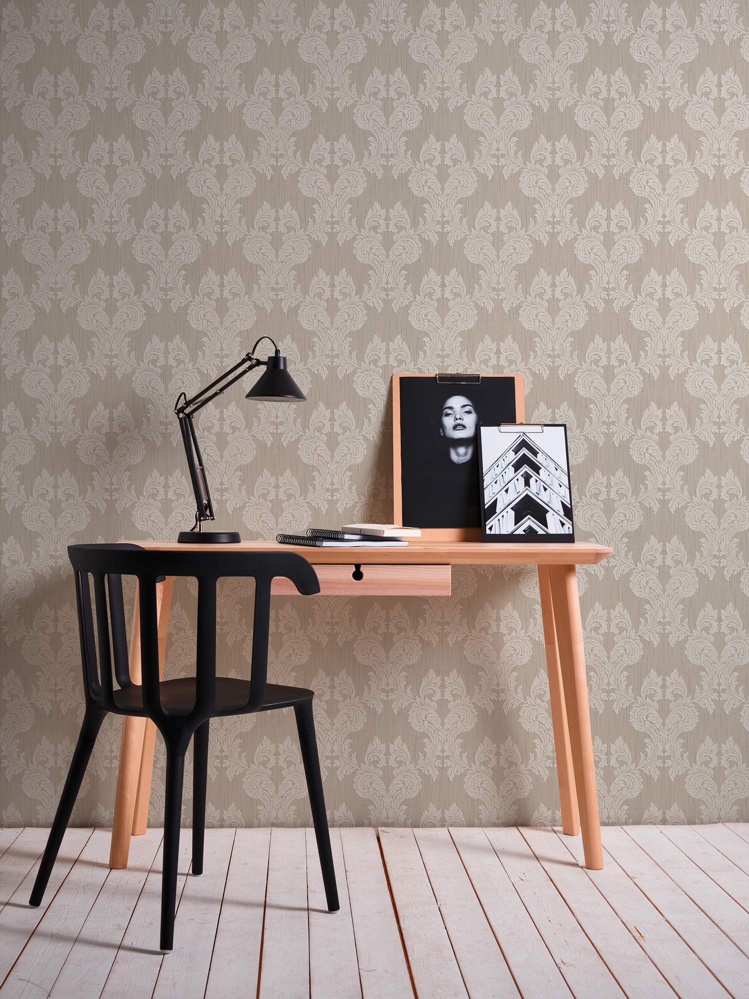 A.S. Création Architects Paper Textiltapete Tessuto Tapete mit Ornamenten barock 10,05 m x 0,53 m beige Made in Germany 956301 95630-1