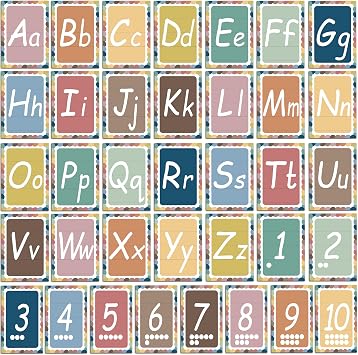 YIYDONG 36 Alphabet ABC Bulletin Board Set for Preschool English Posters Kindergarten Elementary Classroom Wall Decor Nursery Homeschool Supplies Bohemia