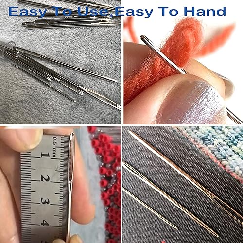 Miniatura 5 de Agujas romas de ojo grande, agujas de tejer de hilo de acero inoxidable, agujas de coser, agujas de tejer para manualidades, agujas de tejer,