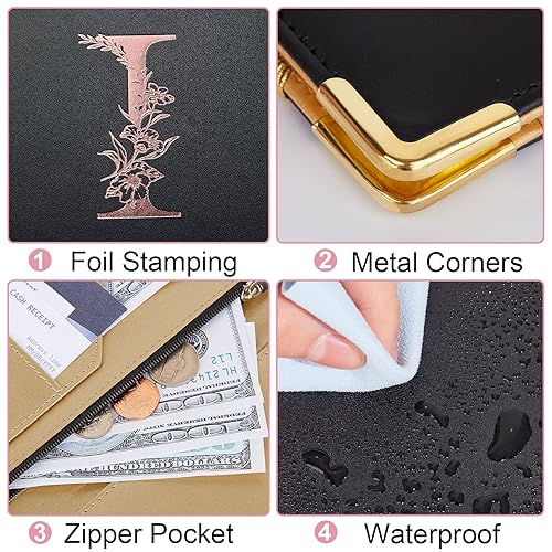 Miniatura 3 de FIODAY Libro de camarera del alfabeto, libro de camarera, con bolsillo con cremallera, libro de servicio de cuero con llavero de regalo, libro de