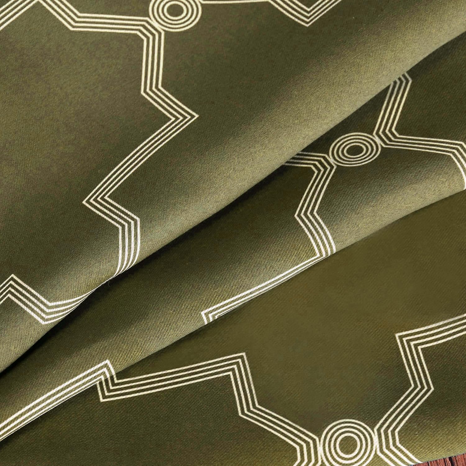 Superior Blackout Curtains for Bedroom, Window Accent, Farmhouse, Living Room, Insulated, Room Darkening, Thermal, Grommet Header, Trellis Collection, Set of 2 Panels, 52" x 63", Olive Green