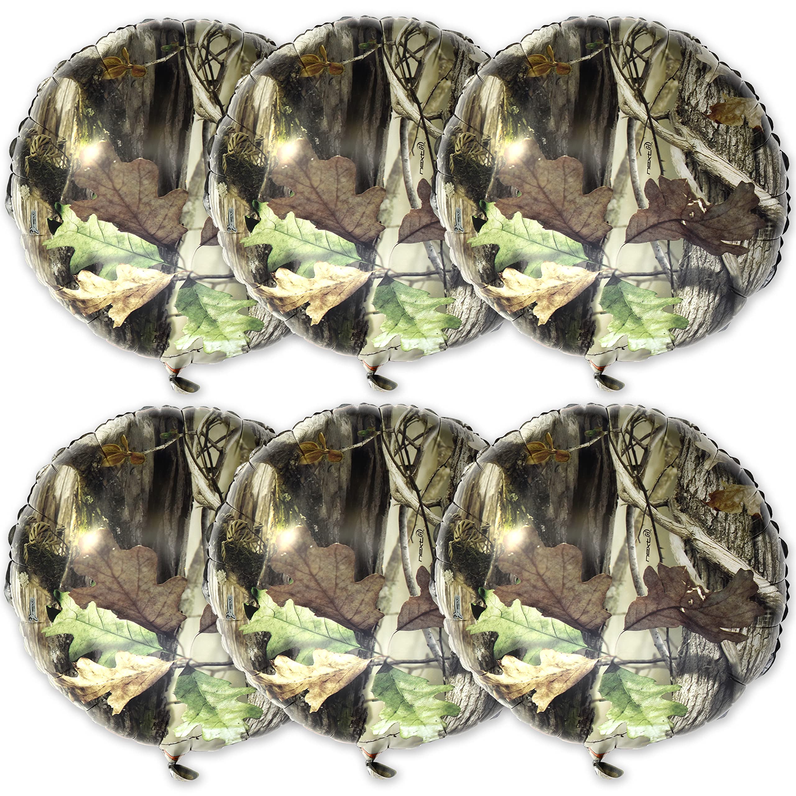 Havercamp Next Camo Round Mylar Balloons | 6 Count | Great for Hunter Themed Party, Camouflage Motif, Birthday Event, Graduation Party, Father's Day