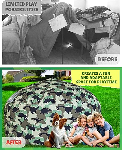 Miniatura 5 de Skywin Tienda de campaña inflable para niños (gris oscuro camuflado), tienda de campaña inflable para niños que se instala y se almacena en