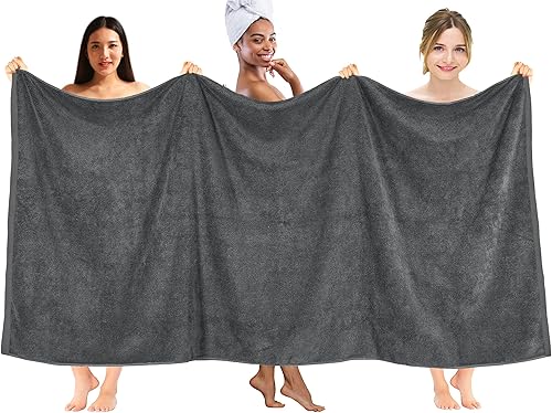 Vista 384 de DAN RIVER Paquete de 1 toalla de baño de 40 x 80 pulgadas, toallas de baño extragrandes de secado rápido para baño, toallas suaves y absorbentes