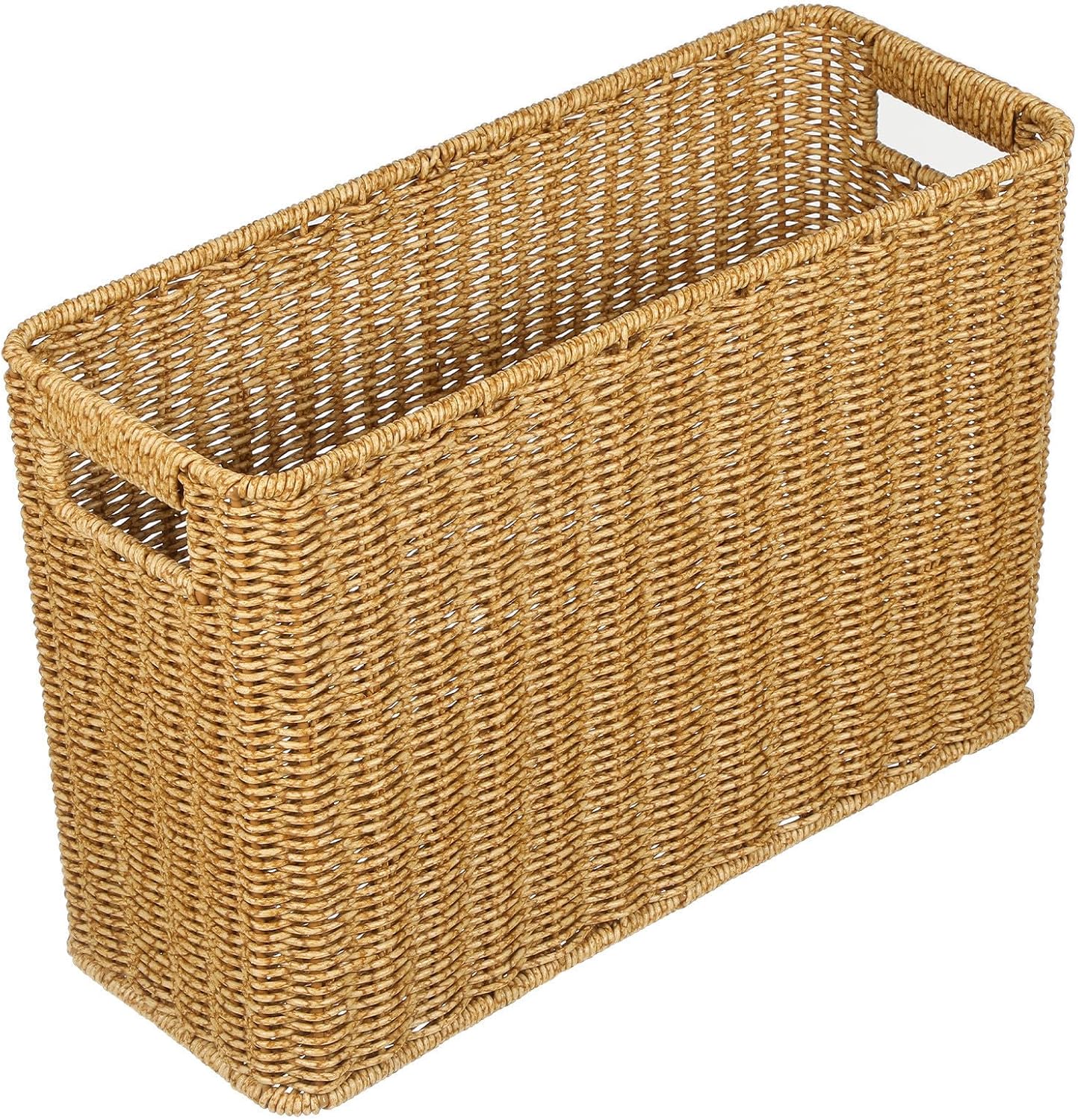 Coffee Plastic Sundry Basket with Hollow Handles for Desktop Storage