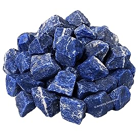 Amazing Gemstone 2 Pieces Sodalite Raw Crystals and Healing Stones, Natural Rocks for Tumbling and DIY Raw Stones and Crystals