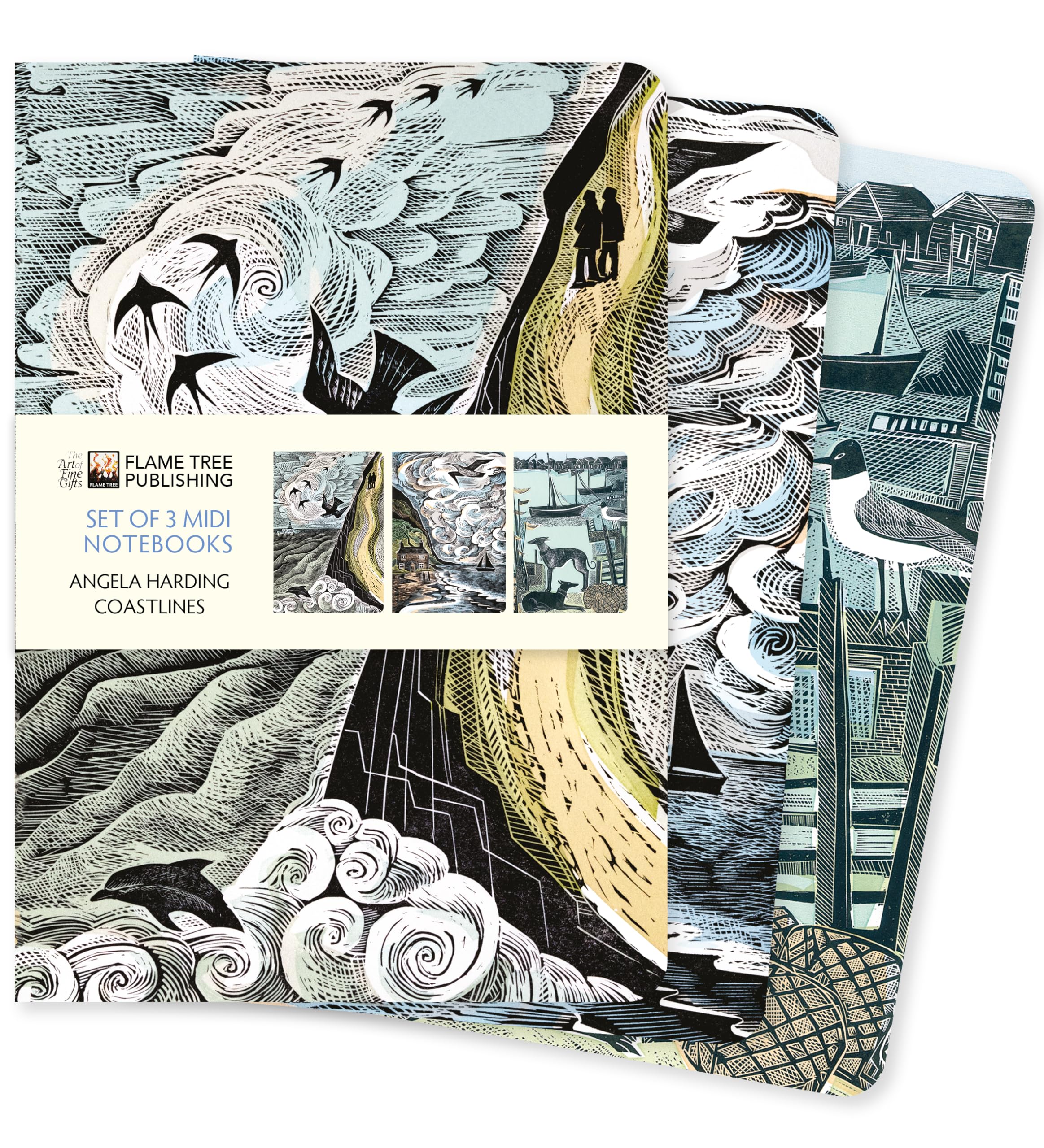 Angela Harding: Coastlines Set of 3 Midi Notebooks (Midi Notebook Collections)