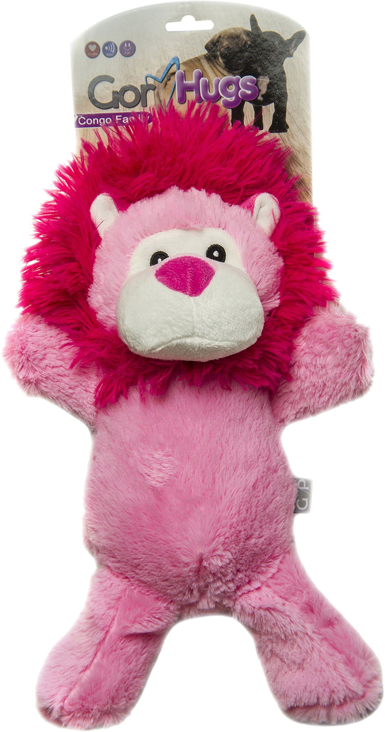 Gor Pets Hugs Soft Plush Toy for Dogs Congo Family , Assorted (Lion/ Rhino /Elephant)