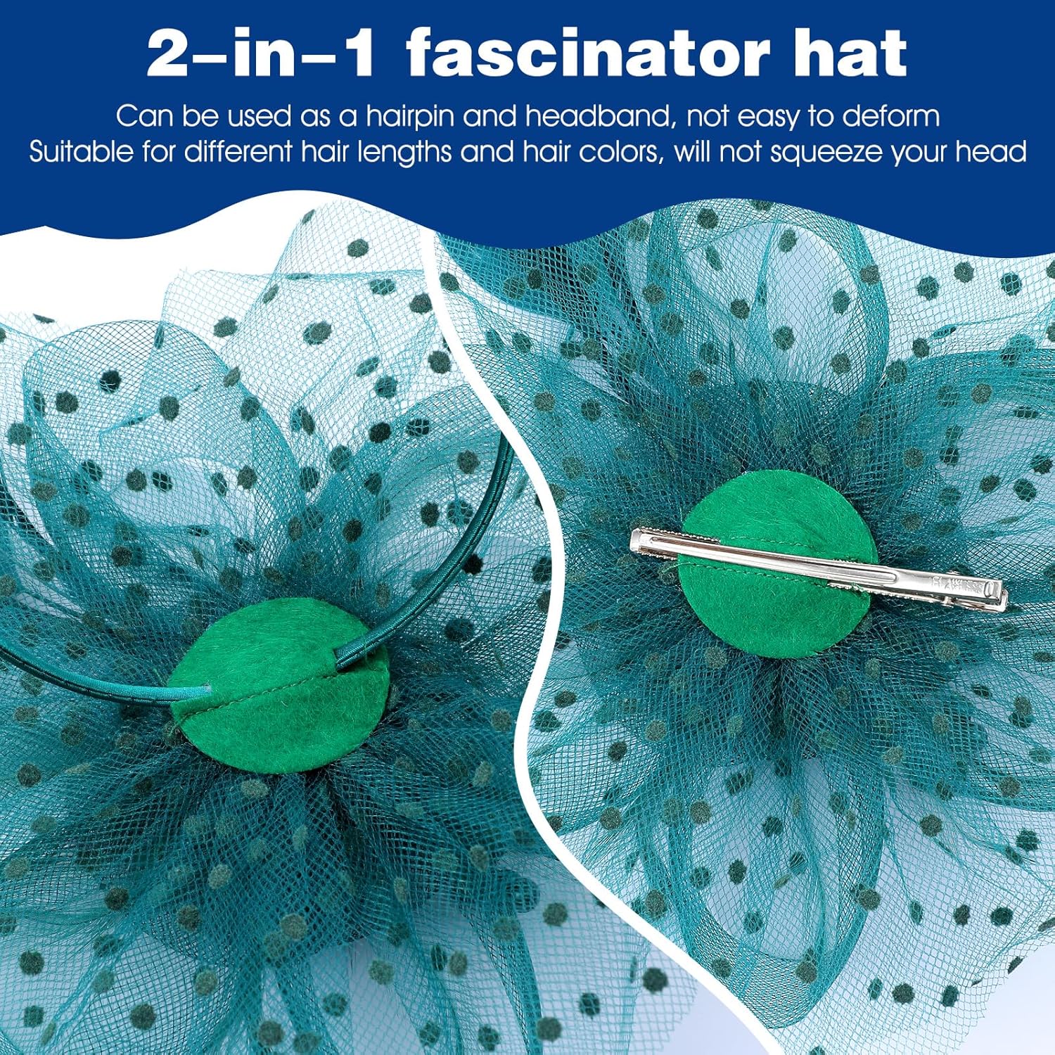 6 PCS Women's Fascinators - Elegant Vintage Style Fascinators Hats for Women Tea Party with Feathers, Mesh and Flowers in 6 Colors for Derby, Weddings, Cocktail Events Multicolor - Image 4