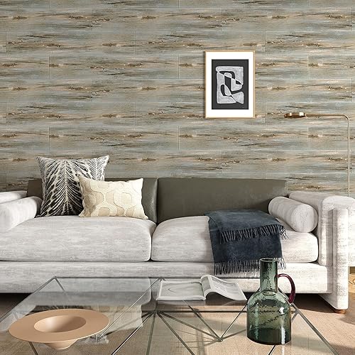 Miniatura 15 de VEELIKE Azulejos de suelo de 6 x 36 pulgadas, para despegar y pegar, impermeables, de madera de roble gris, suelos de vinilo autoadhesivos para sala