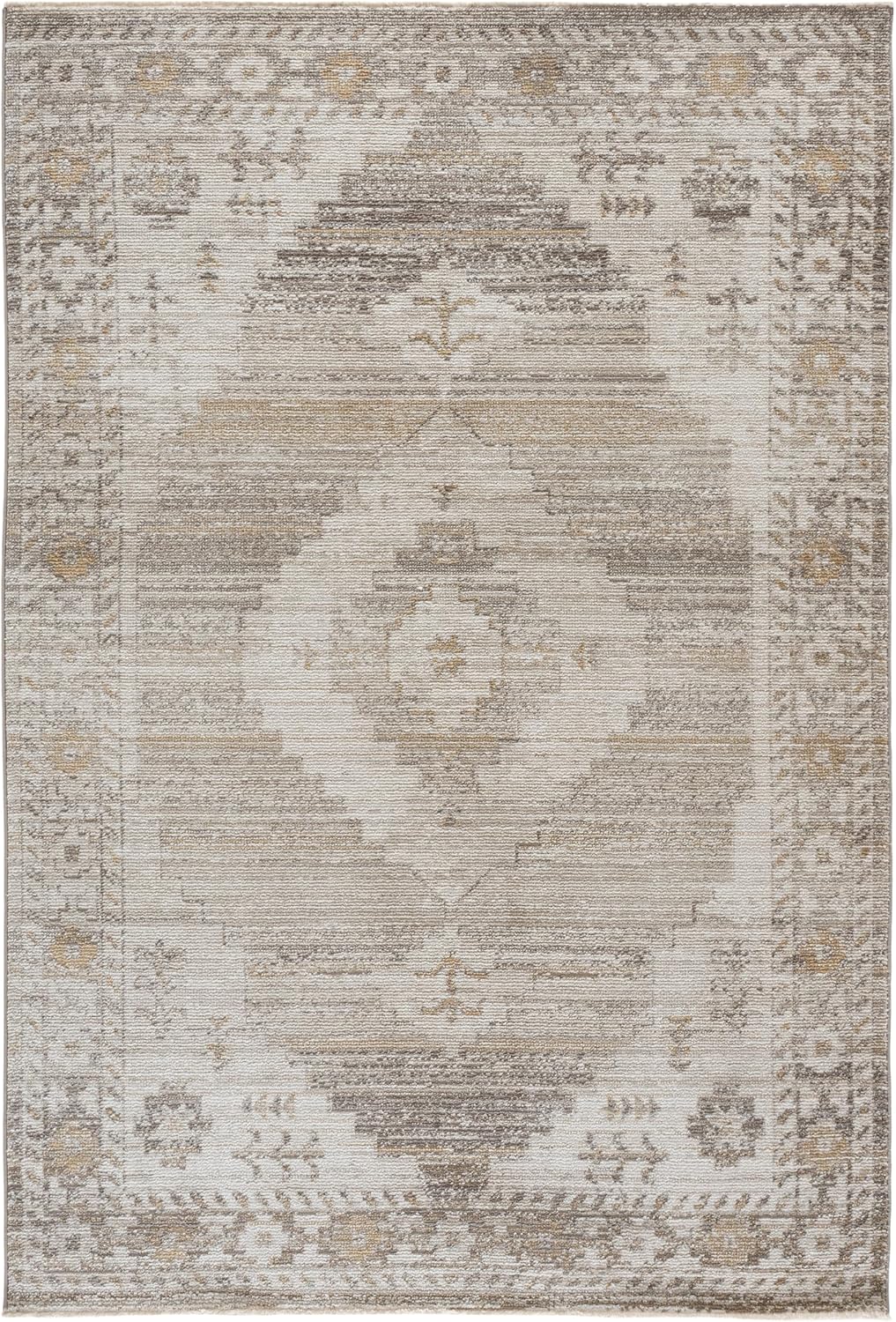 SAFAVIEH Hazel Collection Area Rug - 5'3" x 7'6", Beige & Ivory, Non-Shedding & Easy Cleaning, Ideal for Living Room, Bedroom, Dining Space (HZL520B)