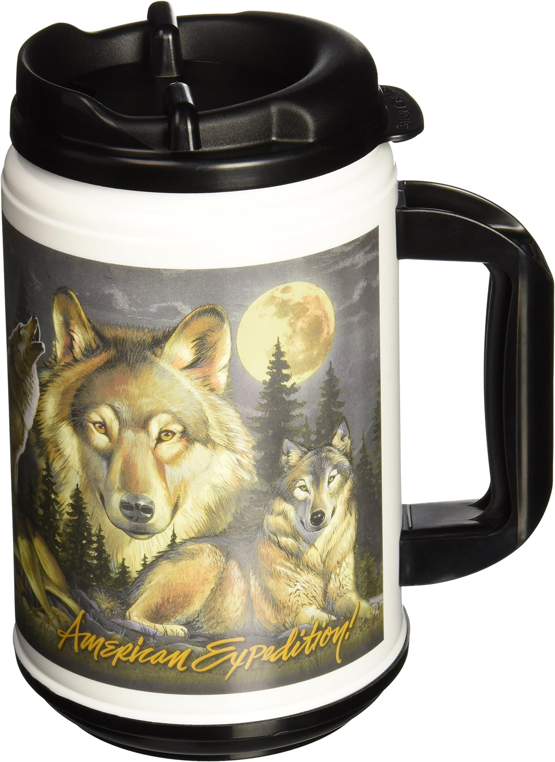 TM24-306 Thermal Mug, Gray Wolf Collage, 24 oz., Multi-Color