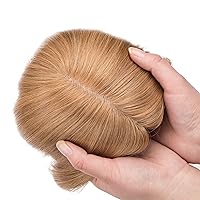 Vista 5 de Originea Toppers de cabello humano 100% Remy con flequillo para mujer, base de seda, con clip, extensiones de cabello para adelgazamiento