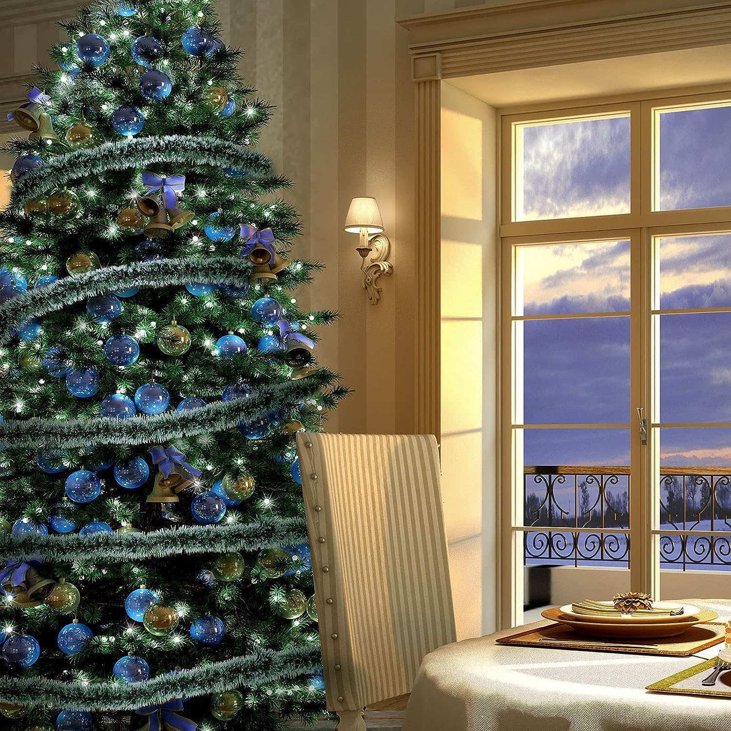Guirlande Scintillante Pour Sapin De Noël – Brillante, épaisse Et Réutilisable !