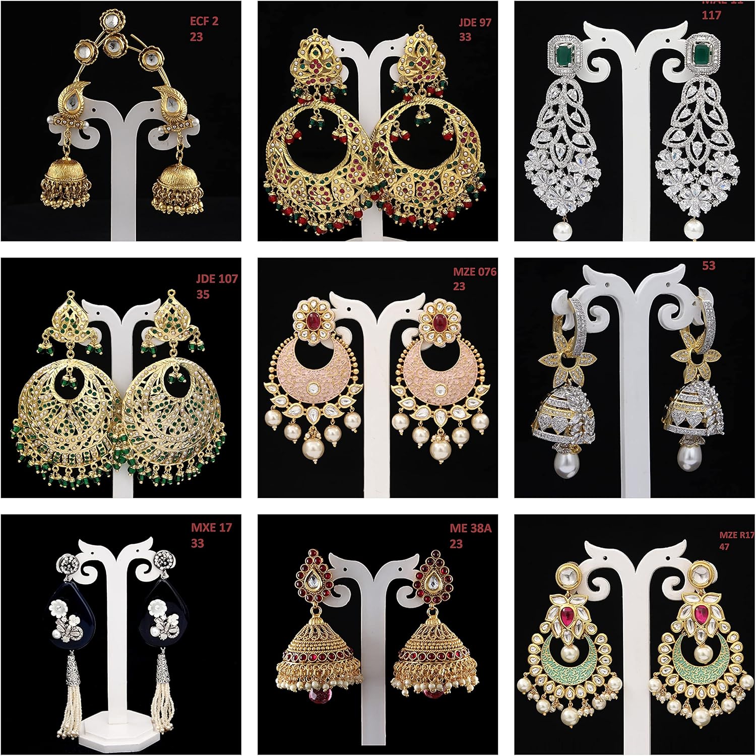 Traditional Dangle Drop Earrings Gold Plated Kundan Ruby Antique Design Fashion Collection Jewellery for Girlfriend Wife