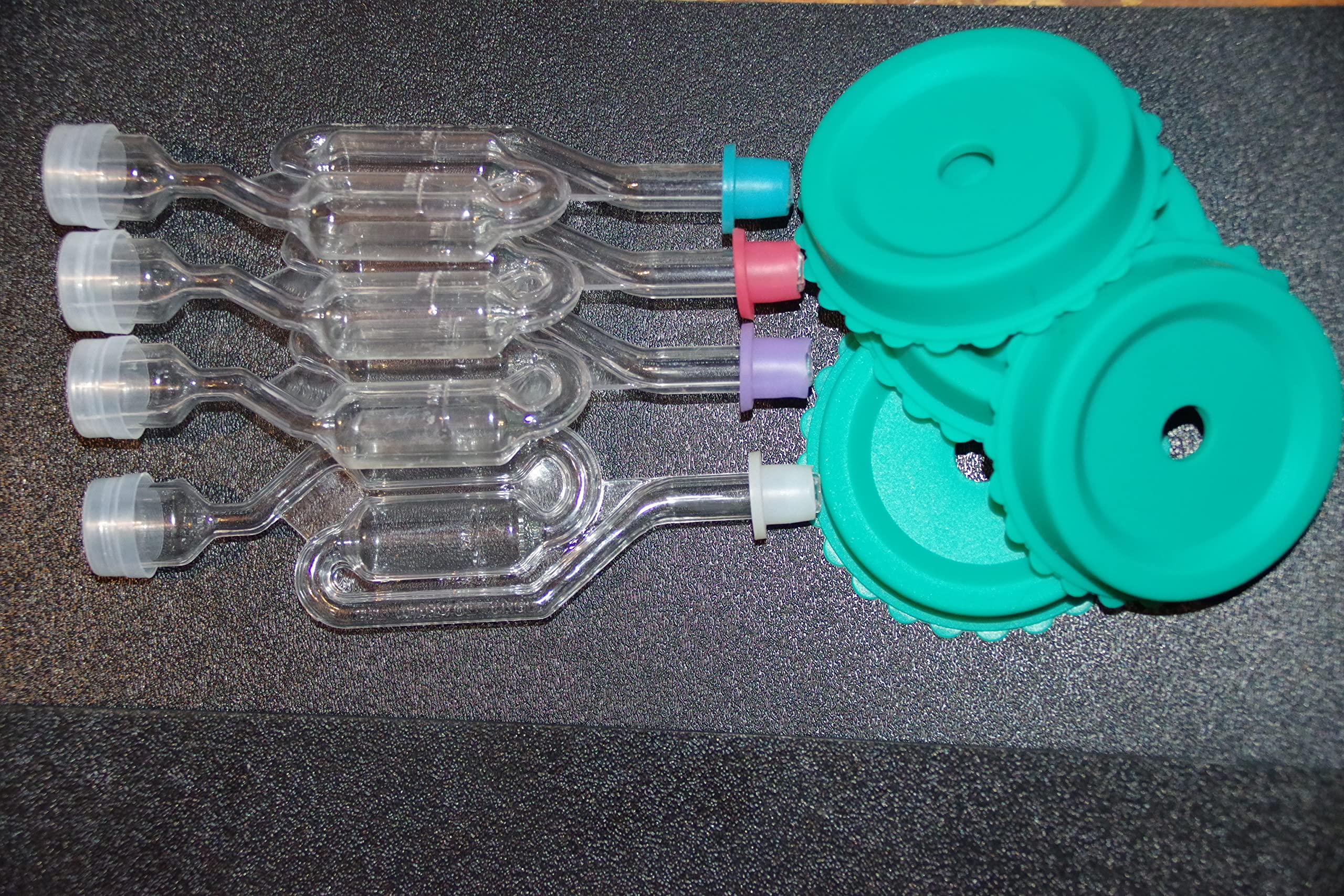 Masun Mason jar Silicone Lid and Double bubble airlock for Regular mouth mason jars 4 pack.
