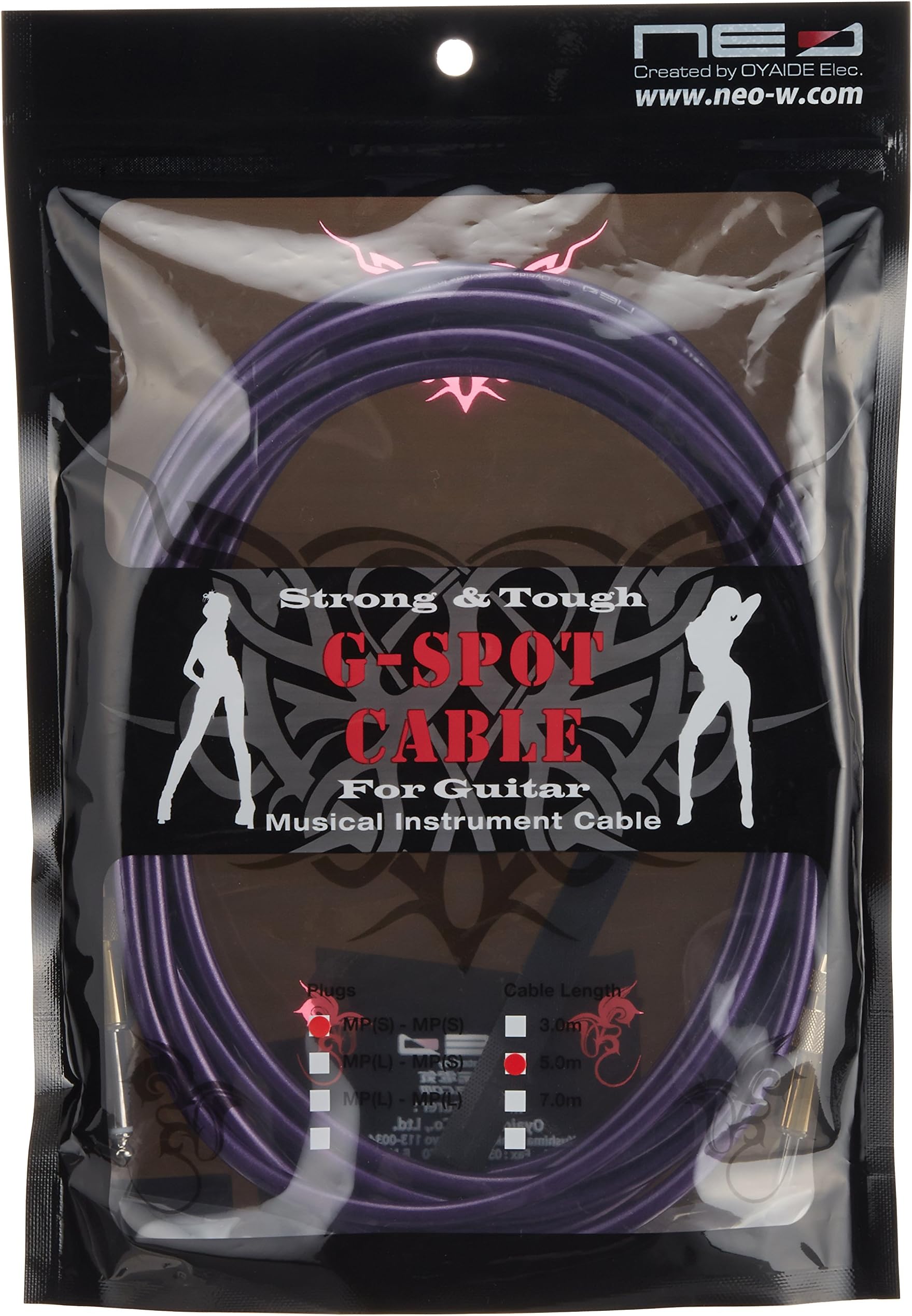 NEO by OYAIDE Elec G-SPOT CABLE/SS/5.0 Cable for Guitar and Bass