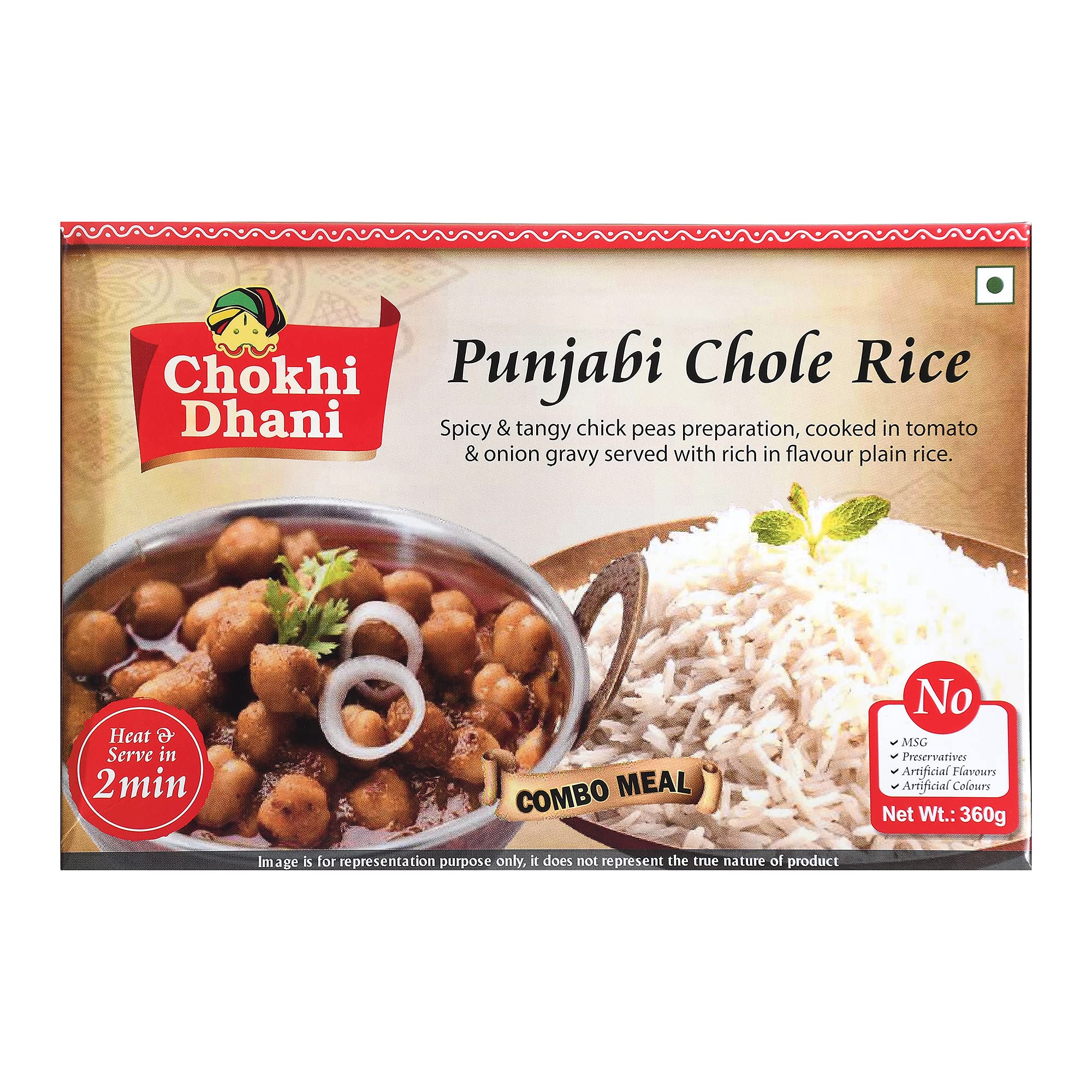 Chokhi Dhani Ready to Eat Punjabi Chole Rice Combo 360 gm