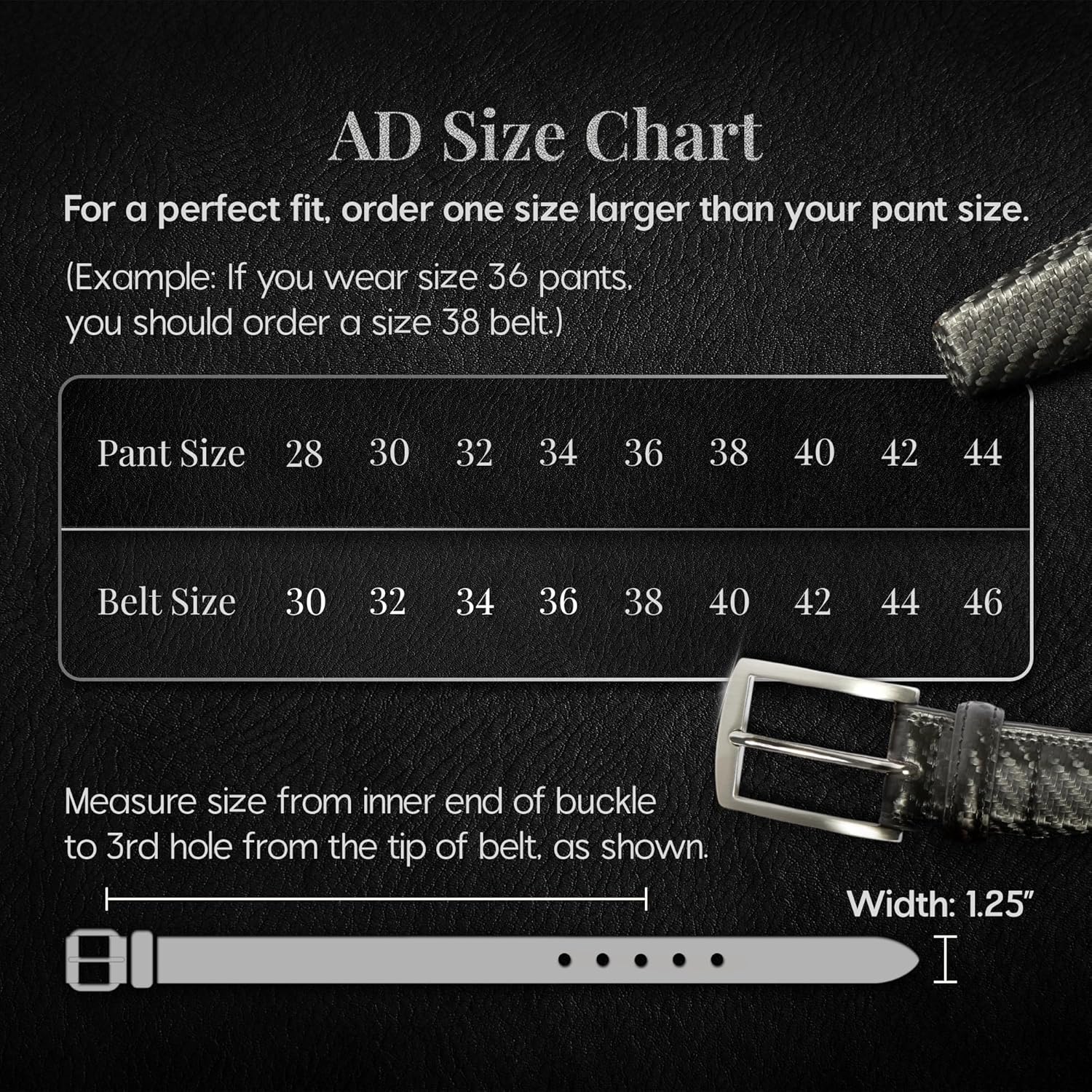 Genuine Leather Dress Belts For Men - Mens Belt For Suits, Jeans, Uniform With Single Prong Buckle - Designed in the USA - Image 5