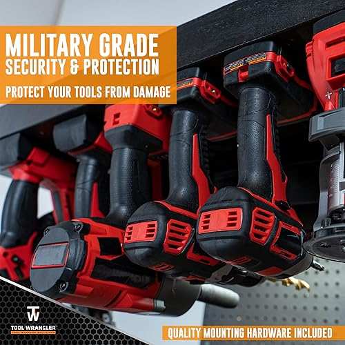 Miniatura 6 de Tool Wrangler Organización para herramientas y baterías Milwaukee M18 - Combo negro de 8 piezas  4 portaherramientas Milwaukee + 4 soportes de