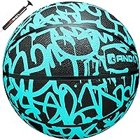 Vista 12 de AND1 Fantom Graffiti - Baloncesto de goma para uso en interiores y exteriores, construcción de canal profundo y durabilidad Azul/Negro