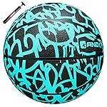 AND1 Fantom Rubber Basketball & Pump (Graffiti Series)- Official Size 7 (29.5) Streetball, Made for Indoor and Outdoor Basketball Games (Mint)