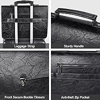 Vista 6 de ESTARER Mens Leather Briefcase 15.6 Inch Laptop Messenger Bag, Professional Computer Shoulder Bag Office Satchel for Work Business, Black