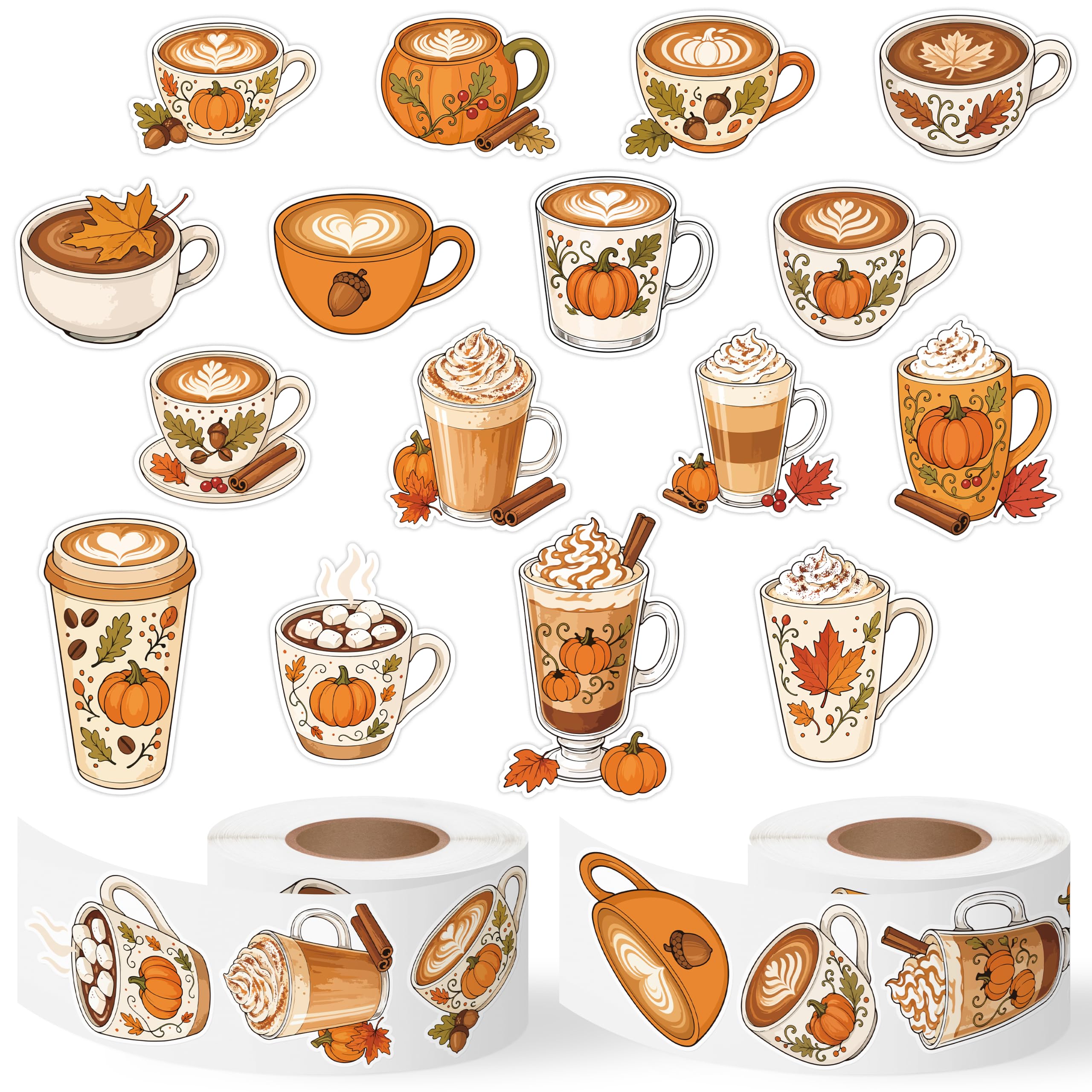 Autumn Latte Coffee Self Adhesive Sticker for Laptop DIY Gift