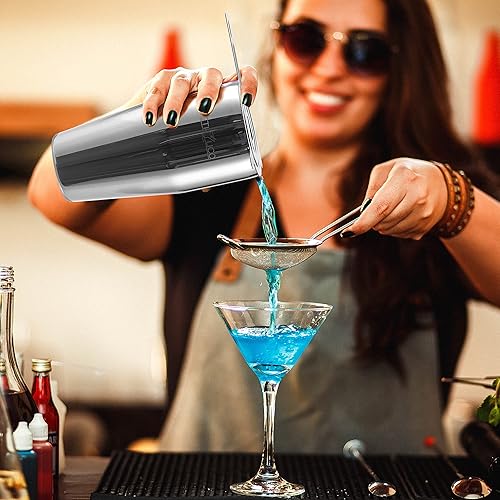 Miniatura 6 de Kit de coctelera  Juego de herramientas de bar  Kit de barman profesional de 16 piezas con soporte de bambú natural - 55 libros de recetas de cóctel