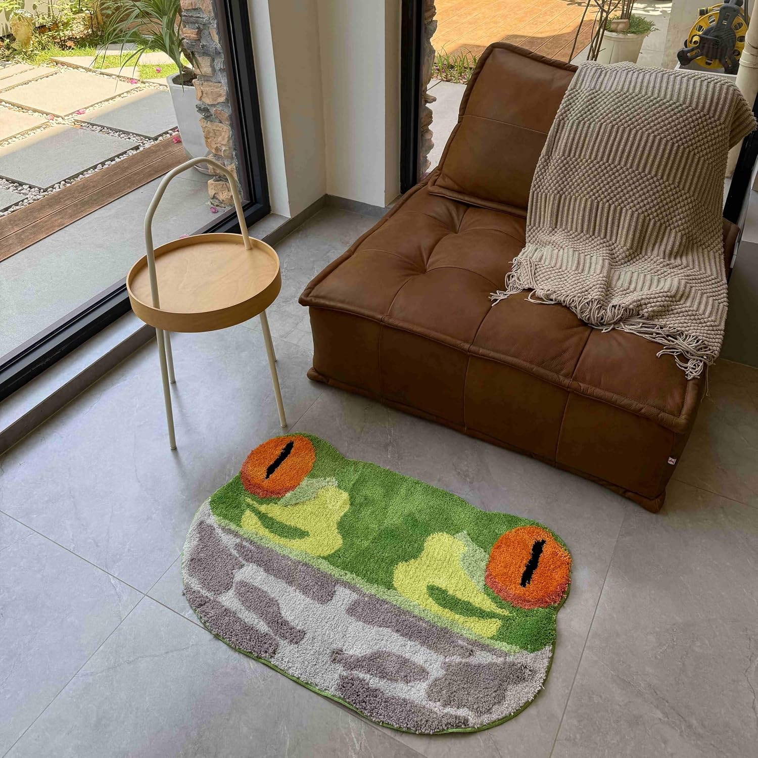 Green Frog Treefrog Area Rug Ultra Soft, Non-Slip, Machine Washable Mat for Kids Room, Nursery Decor & Cute Home Gift，2.9x1.9 ft
