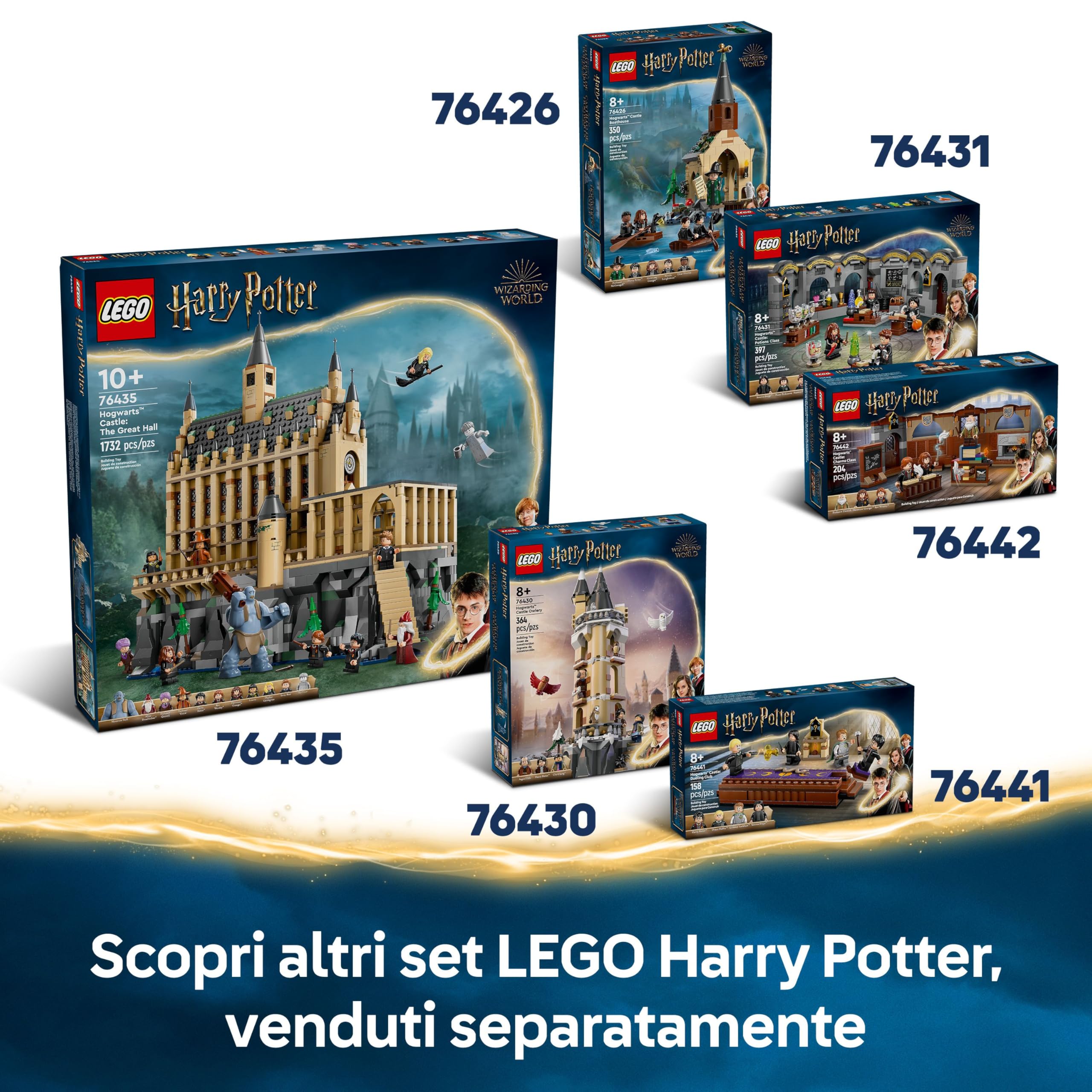 LEGO Harry Potter Castello di Hogwarts: Lezioni di Volo con 6 Minifigure da Collezione tra cui Draco Malfoy e la Professoressa McGonagall, Gioco di Ruolo per Bambini da 9 Anni dal Mondo Magico 76447