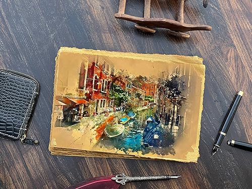 Miniatura 5 de Papel de acuarela 117 x 83 pulgadas A4 papel de dibujo de medios mixtos libro de bocetos de acuarela de prensa caliente papel vintage papel de arte