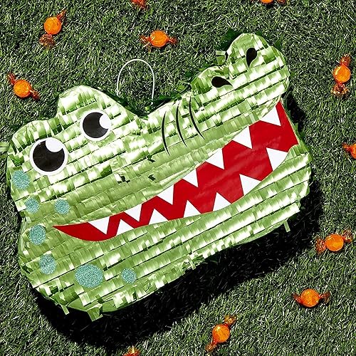Miniatura 3 de Unknown1 Suministros para fiestas temáticas de safari con piñata de cocodrilo (16.5 X 11.5 3 pulgadas) Libro Verde