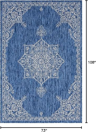 Miniatura 2 de Unique Loom - Alfombra de centro, Polipropileno, Azul