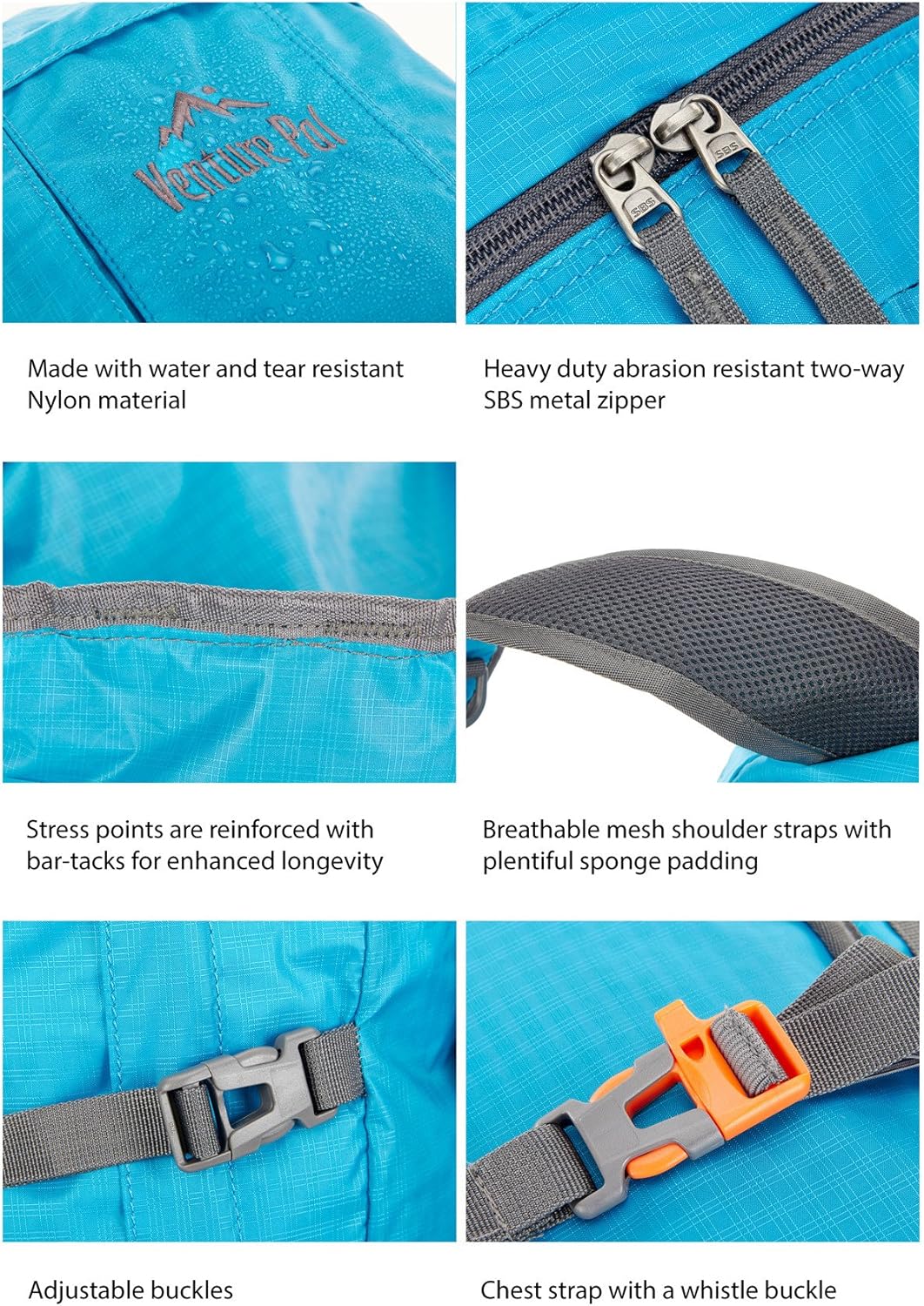 Venture Pal 35L Ultralight Lightweight Packable Foldable Travel Camping Hiking Outdoor Sports Backpack Daypack