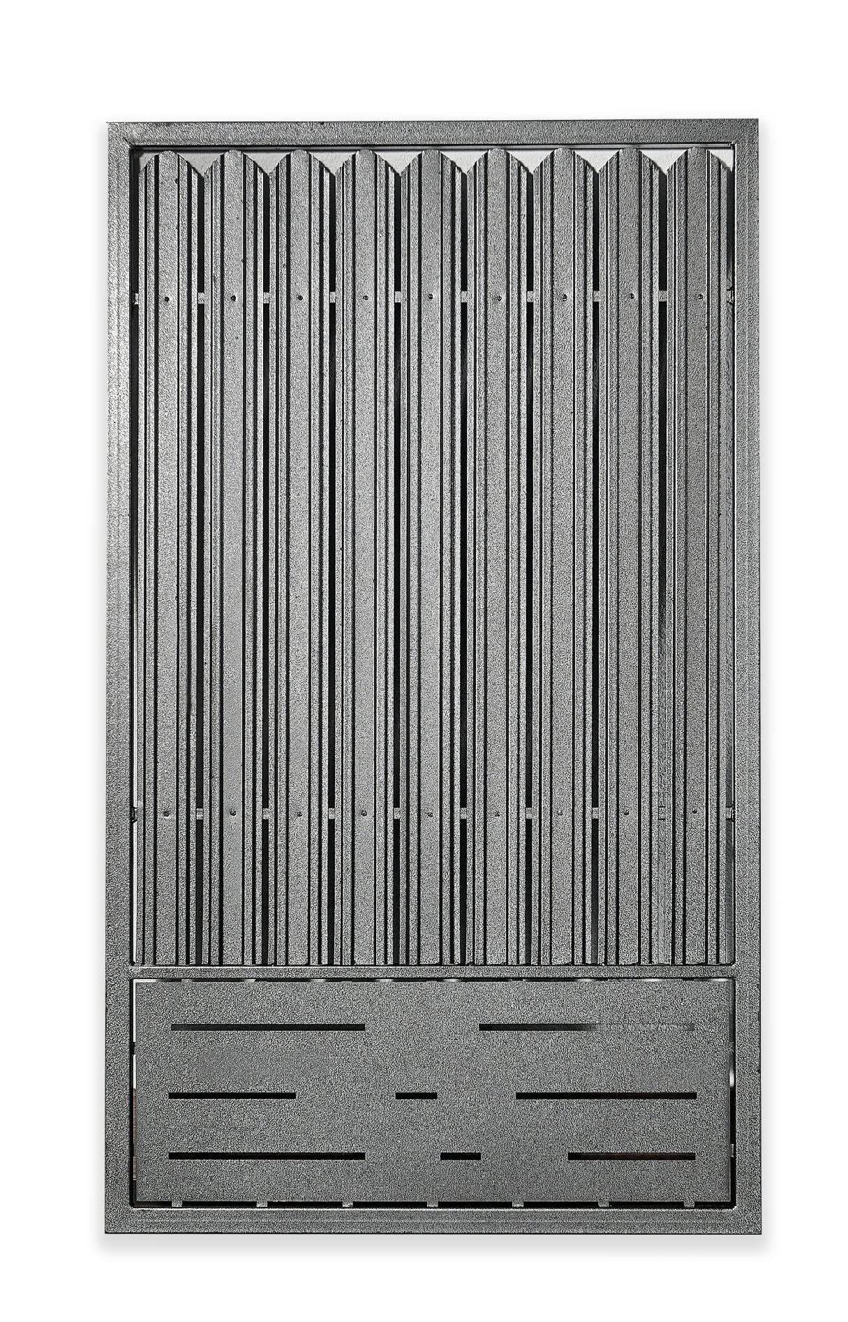 Portail de jardin métallique de finition grise supérieure avec piliers d'ancrage