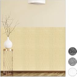 Revestimiento De Fachadas Pvc relaxdays Paneles Pared Autoadhesivos, Pack 5 Unidades, Imitación Ladrillo 3D, Espuma de Polietileno, 78x70cm, Arena, 78x70 cm