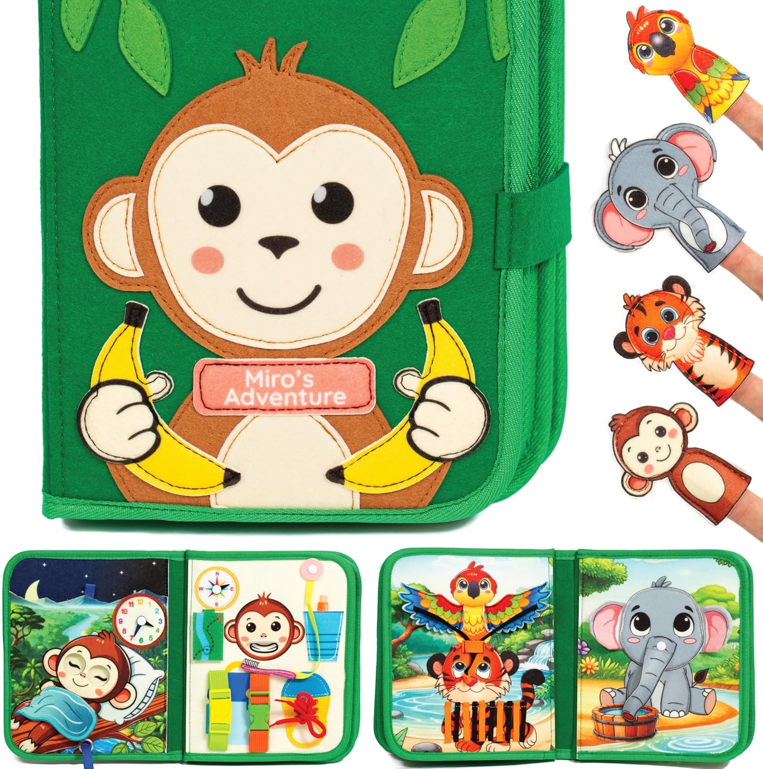 Busy Book for Toddlers – Interactive Quiet Book – Includes Online Narrated Story & Song, Sensory Activity Toy, Educational Gift, Travel Toy